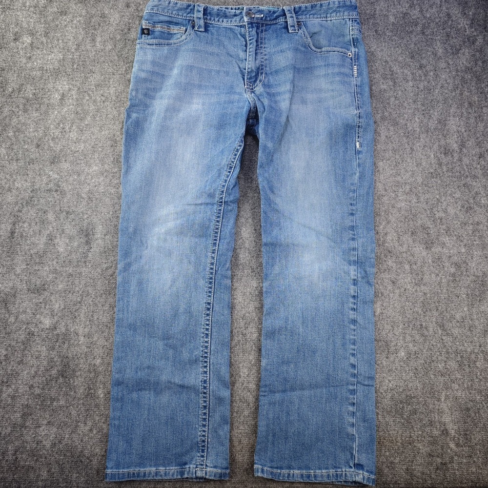 Rock‎ & roll Denim Revolver Straight Jeans 36x30 Blue Denim (36x28) Light Wash